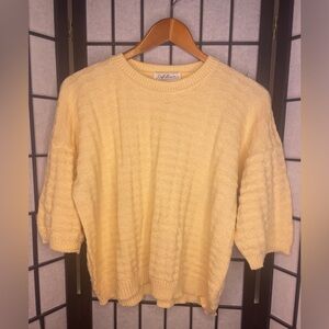 Vintage Adina Canary Yellow Sweater Women's Size M Made in USA